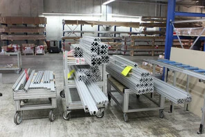 Profile aluminiowe przygotowane do wysyłki