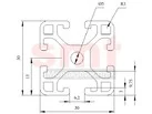 Profil 6 30x30 – rysunek techniczny
