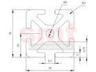 Profil 6 30x30 – rysunek techniczny