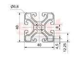 Profil 8 40x40 – rysunek techniczny